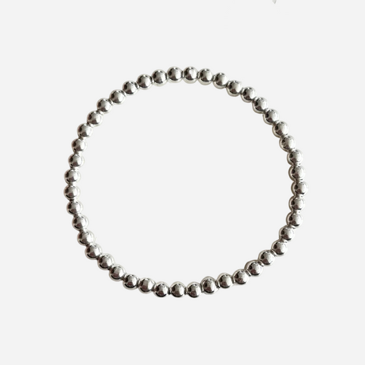 Silver plated bead bracelet (1 piece)